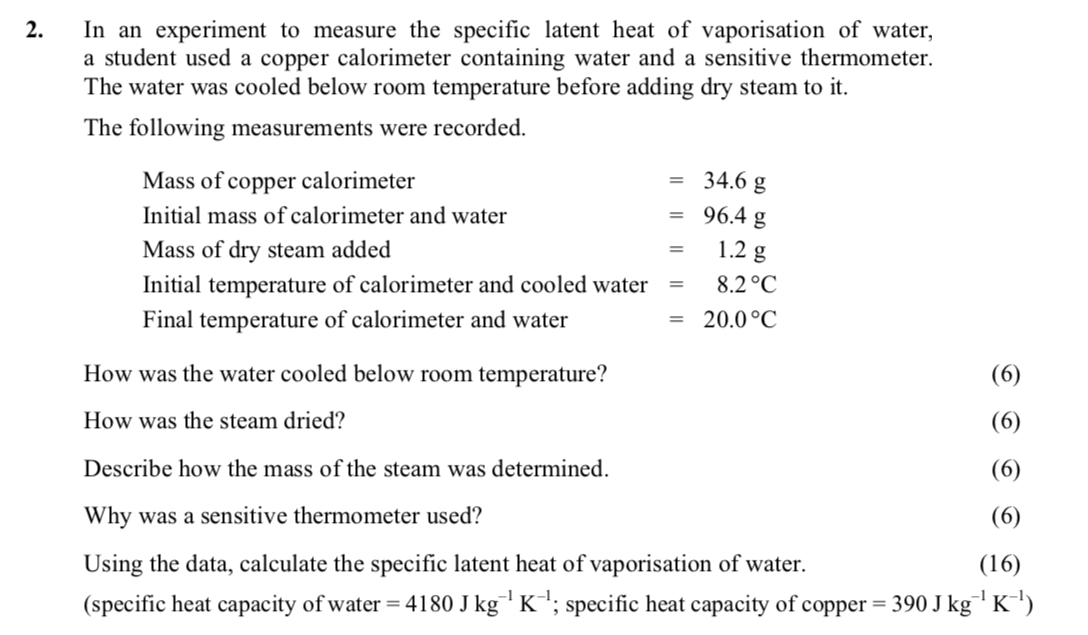 Curated visual reference: These Questions Measure Latent Reference: Leaving Cert Physics Heat Heat Transfer In An Experiment To