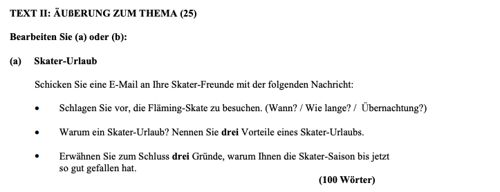 Skater-Urlaub--Schicken-Sie-eine-E-Mail-an-Ihre-Skater-Freunde-mit-der-folgenden-Nachricht:----Schlagen-Sie-vor,-die-Flaming-Skate-zu-besuchen-Leaving Cert German-Question II (a)-2008.png