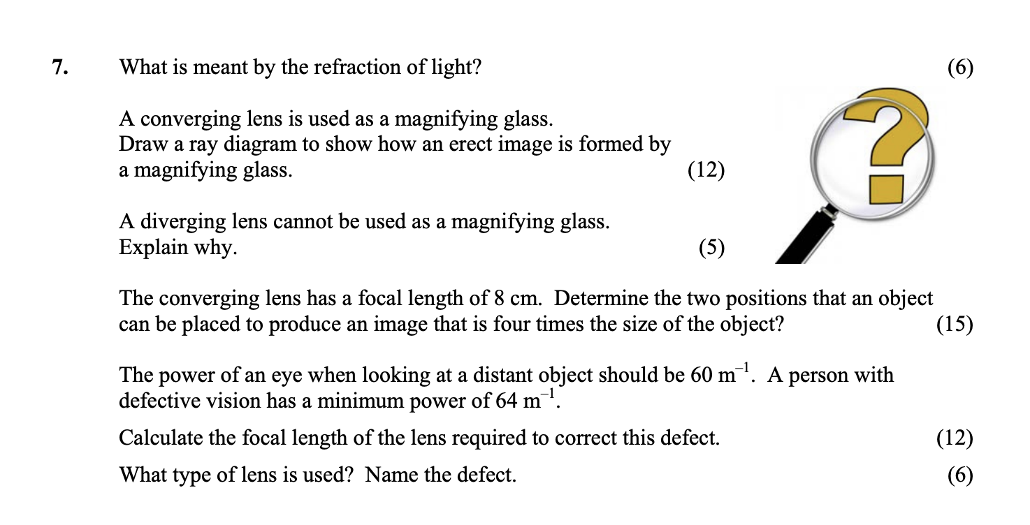 What-is-meant-by-the-refraction-of-light?--A-converging-lens-is-used-as-a-magnifying-glass-Leaving Cert Physics-Question 7-2006.png