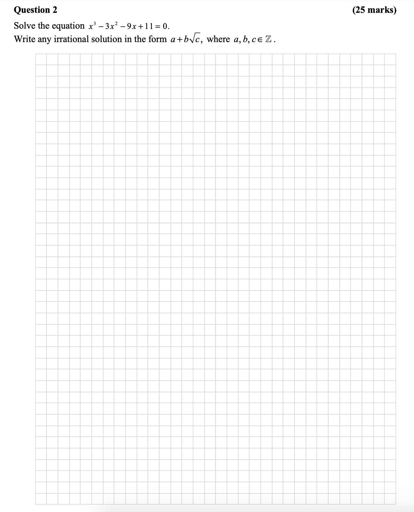 Solve-the-equation-$x^3---3x^2---9x-+-11-=-0$-Leaving Cert Mathematics-Question 2-2015.png