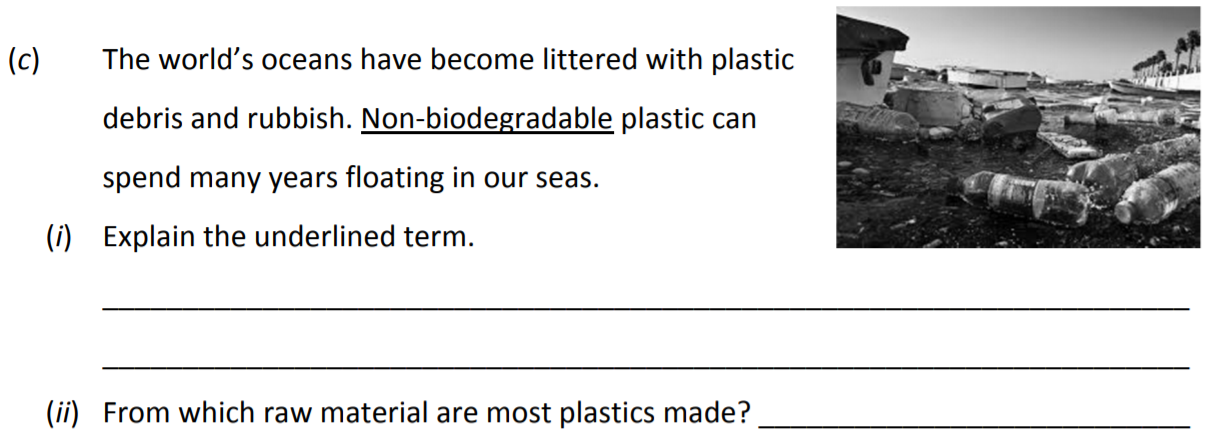 The-world’s-oceans-have-become-littered-with-plastic-debris-and-rubbish-Junior Cycle Science-Question c-2018.png