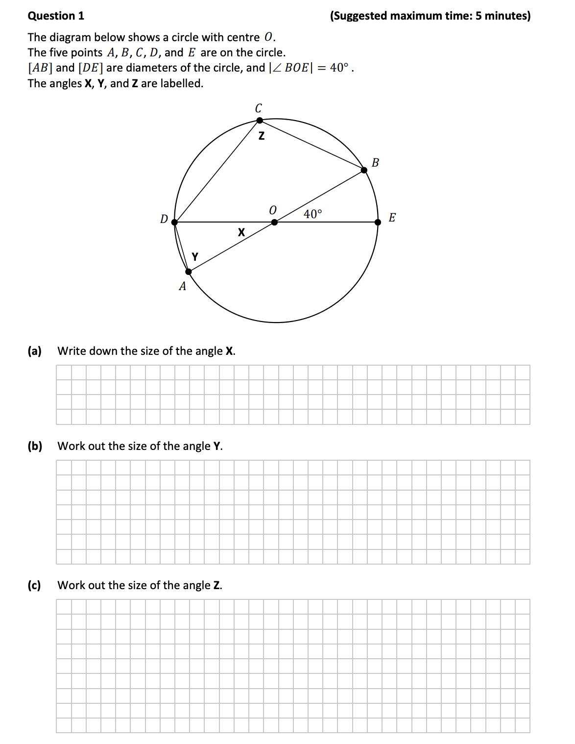 Junior Cycle Mathematics Trigonometry: The diagram below shows a circle