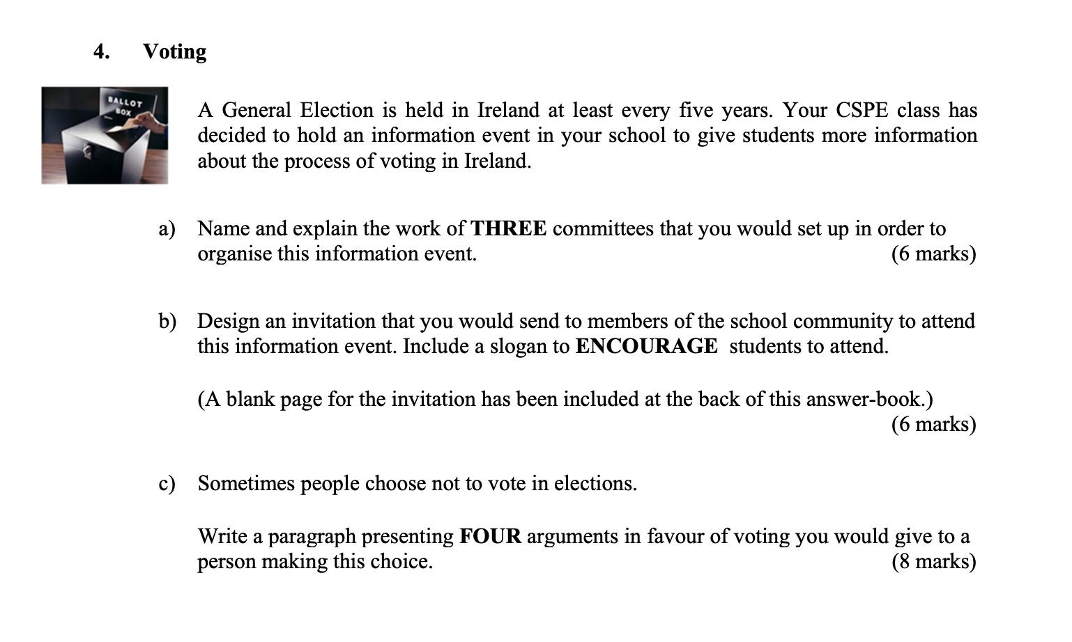 A-General-Election-is-held-in-Ireland-at-least-every-five-years-Junior Cycle CSPE-Question 4-2016.png