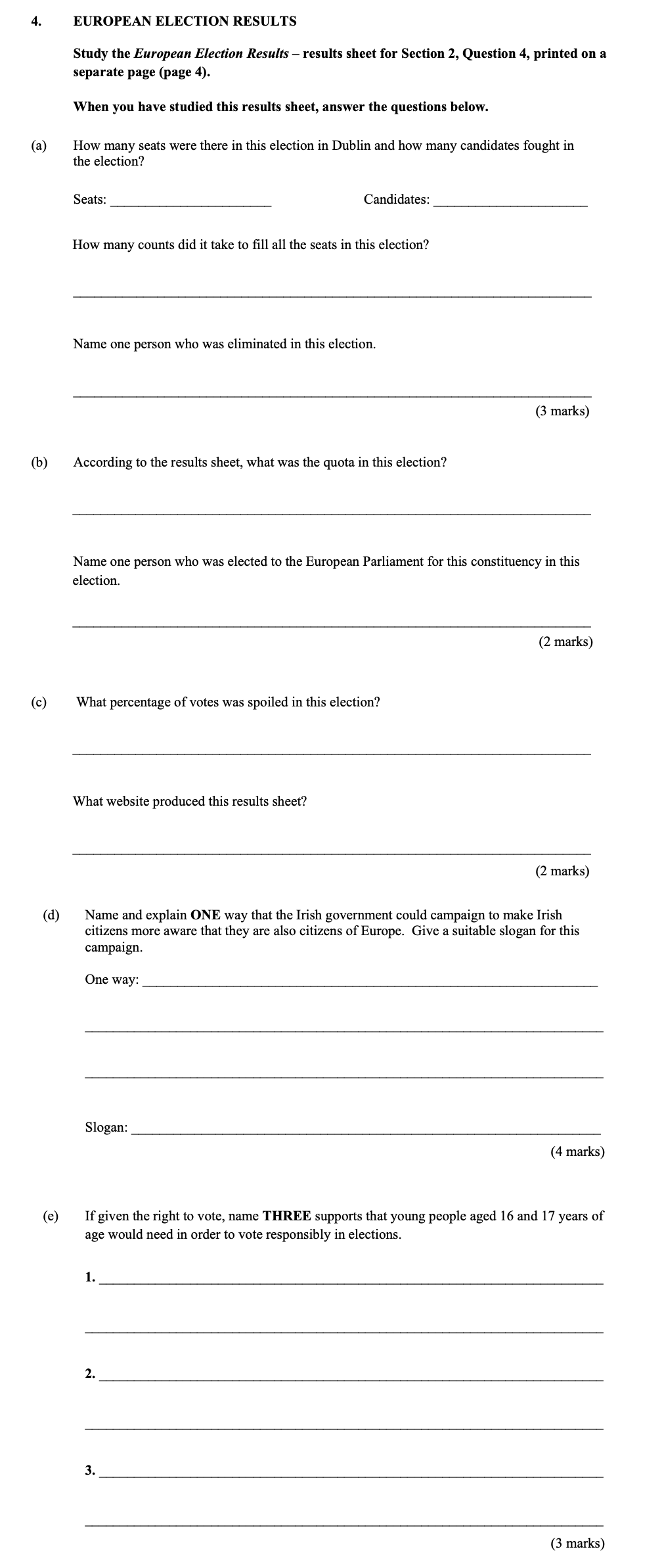 EUROPEAN-ELECTION-RESULTS--Study-the-European-Election-Results-–-results-sheet-for-Section-2,-Question-4,-printed-on-a-separate-page-(page-4)-Junior Cycle CSPE-Question 4-2015.png