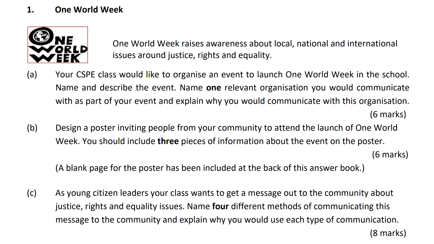 One-World-Week-raises-awareness-about-local,-national-and-international-issues-around-justice,-rights-and-equality-Junior Cycle CSPE-Question 1-2019.png