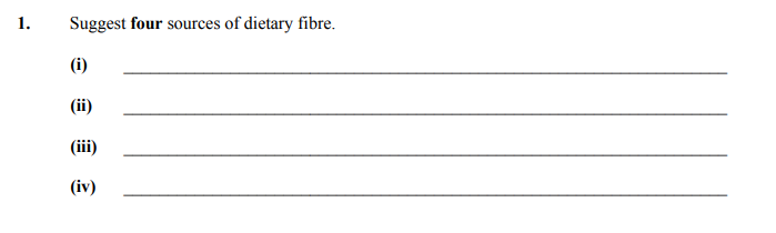 Suggest-four-sources-of-dietary-fibre-Junior Cycle Home Economics-Question 1-2006.png