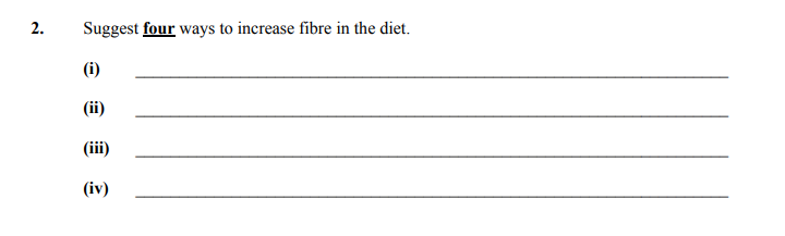 Suggest-four-ways-to-increase-fibre-in-the-diet-Junior Cycle Home Economics-Question 2-2009.png