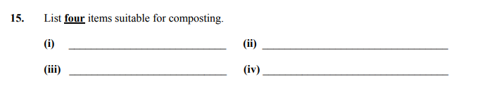 List-four-items-suitable-for-composting-Junior Cycle Home Economics-Question 15-2012.png