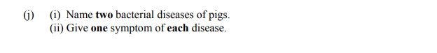 (i)-Name-two-bacterial-diseases-of-pigs-Leaving Cert Agricultural Science-Question j-2016.png