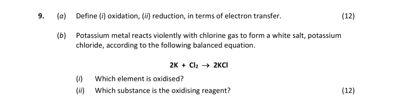 Define-(i)-oxidation,-(ii)-reduction,-in-terms-of-electron-transfer-Leaving Cert Chemistry-Question 9-2018.png
