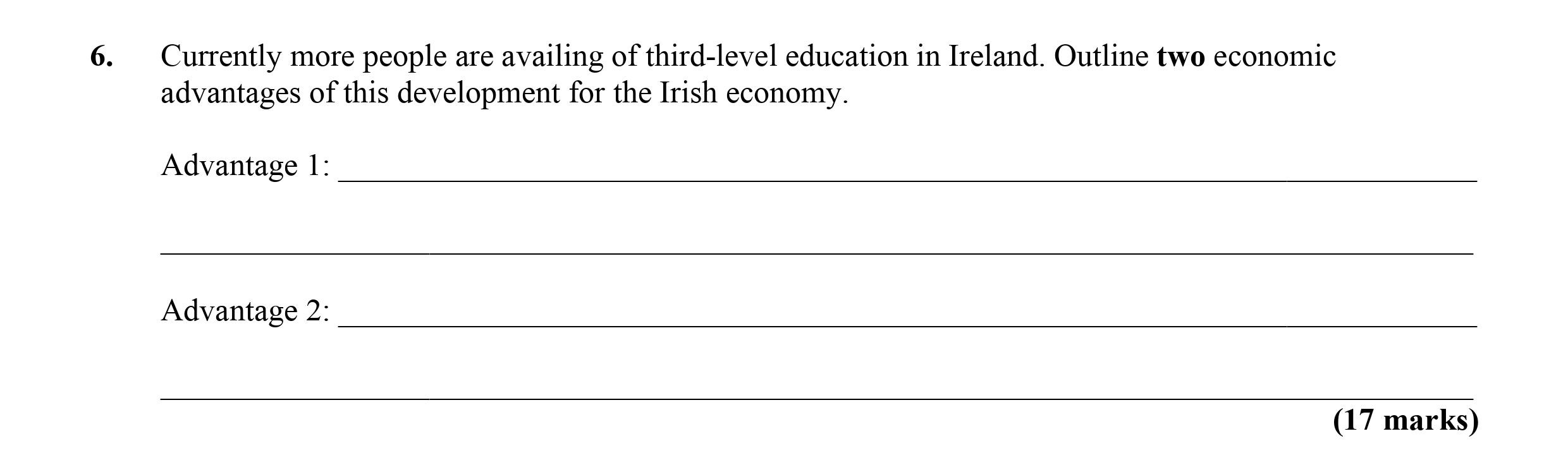 Currently-more-people-are-availing-of-third-level-education-in-Ireland-Leaving Cert Economics-Question 6-2010.png