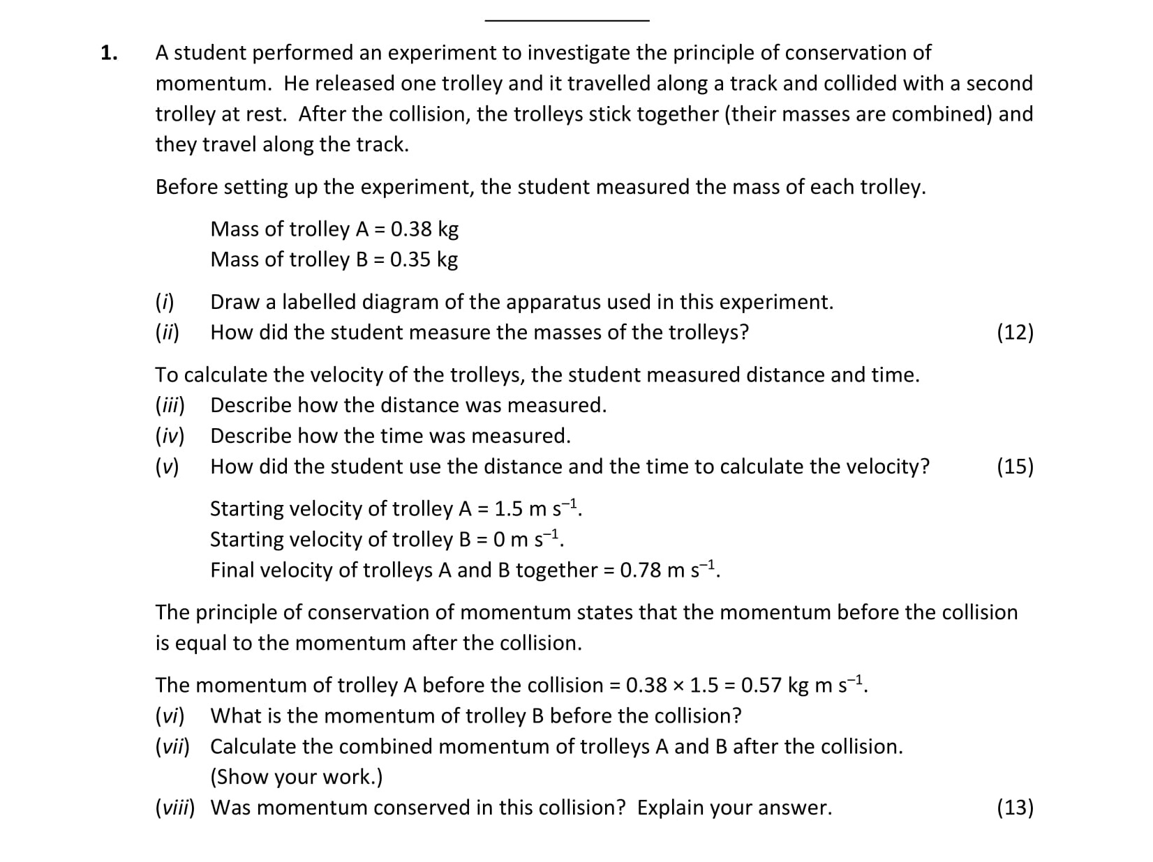 A-student-performed-an-experiment-to-investigate-the-principle-of-conservation-of-momentum-Leaving Cert Physics-Question 1-2020.png