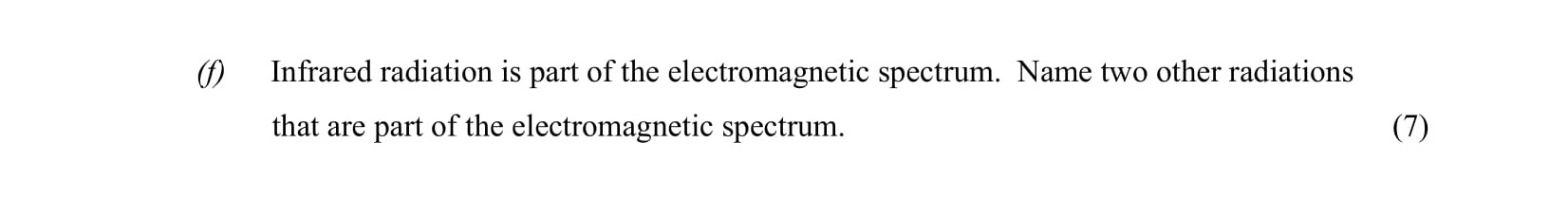 Infrared-radiation-is-part-of-the-electromagnetic-spectrum-Leaving Cert Physics-Question f-2005.png