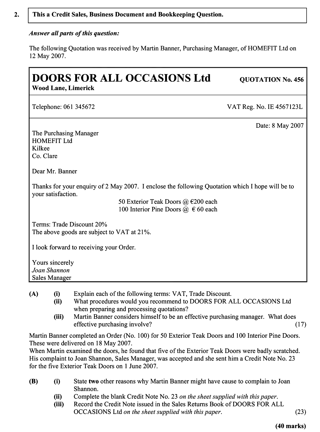 This-is-a-Credit-Sales,-Business-Document-and-Bookkeeping-Question-Junior Cycle Business Studies-Question 2-2007.png