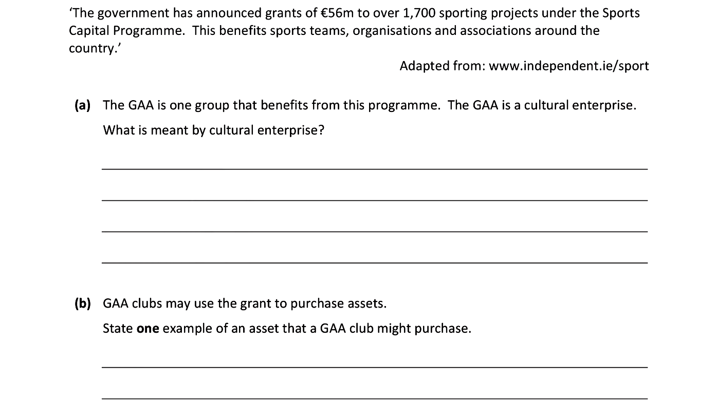 'The-government-has-announced-grants-of-€56m-to-over-1,700-sporting-projects-under-the-Sports-Capital-Programme-Junior Cycle Business Studies-Question 5-2019.png