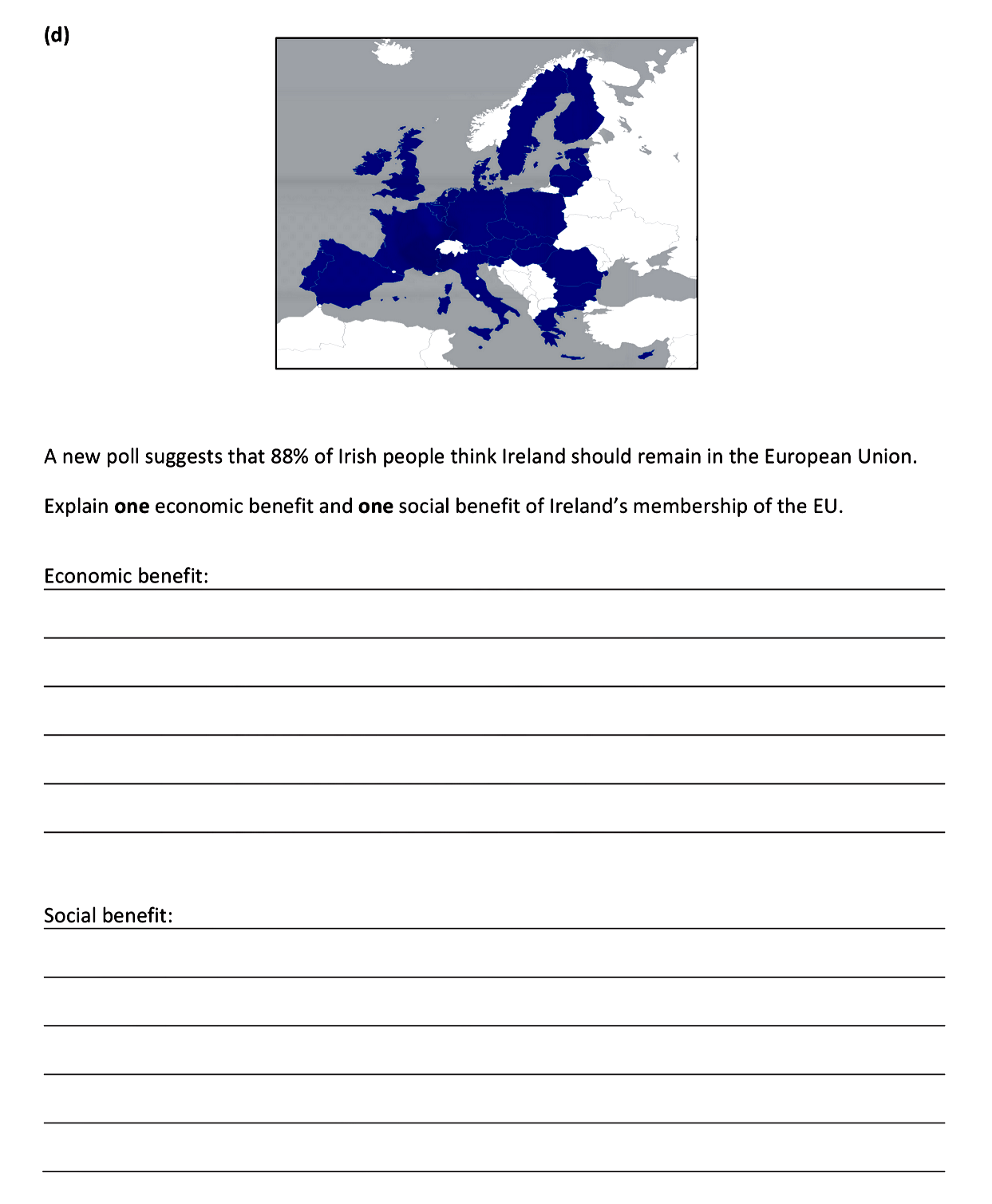 A-new-poll-suggests-that-88%-of-Irish-people-think-Ireland-should-remain-in-the-European-Union-Junior Cycle Business Studies-Question 18-2019.png