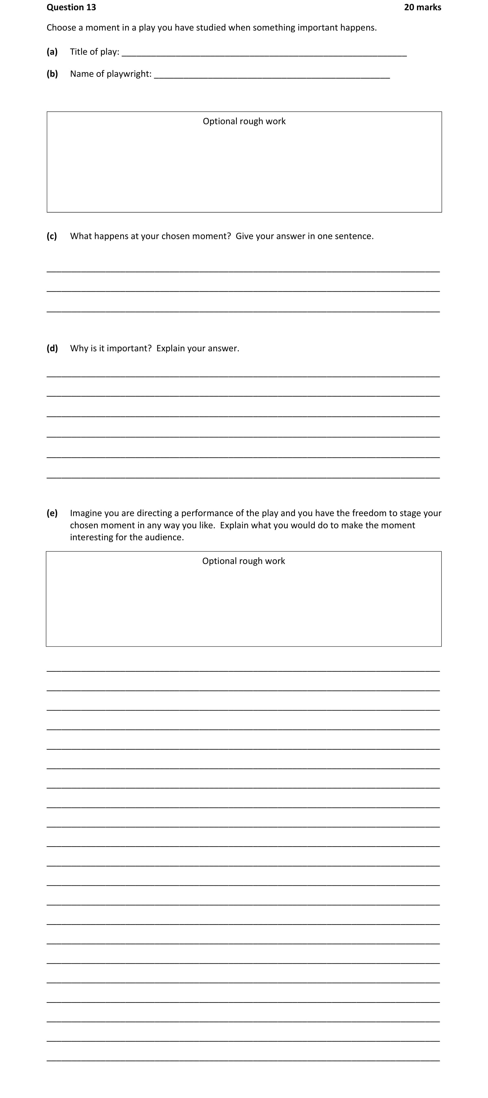 Choose-a-moment-in-a-play-you-have-studied-when-something-important-happens-Junior Cycle English-Question Question 13-2018.png