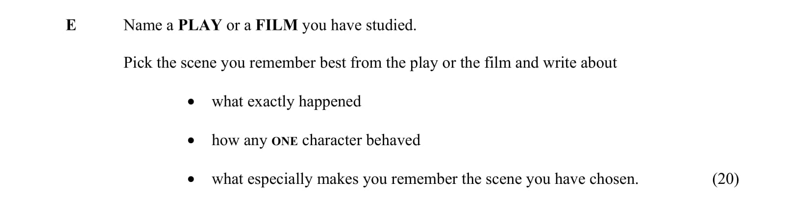 Name-a-PLAY-or-a-FILM-you-have-studied-Junior Cycle English-Question E-2005.png