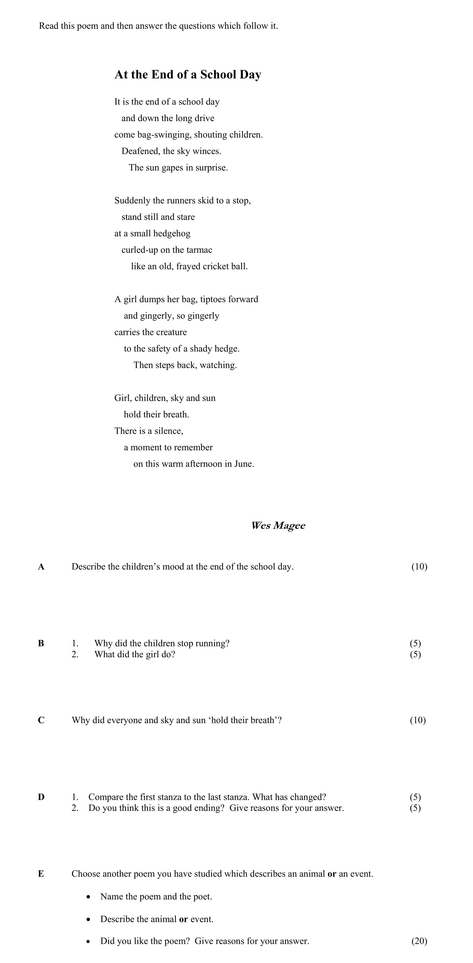 Describe-the-children’s-mood-at-the-end-of-the-school-day-Junior Cycle English-Question A-2012.png