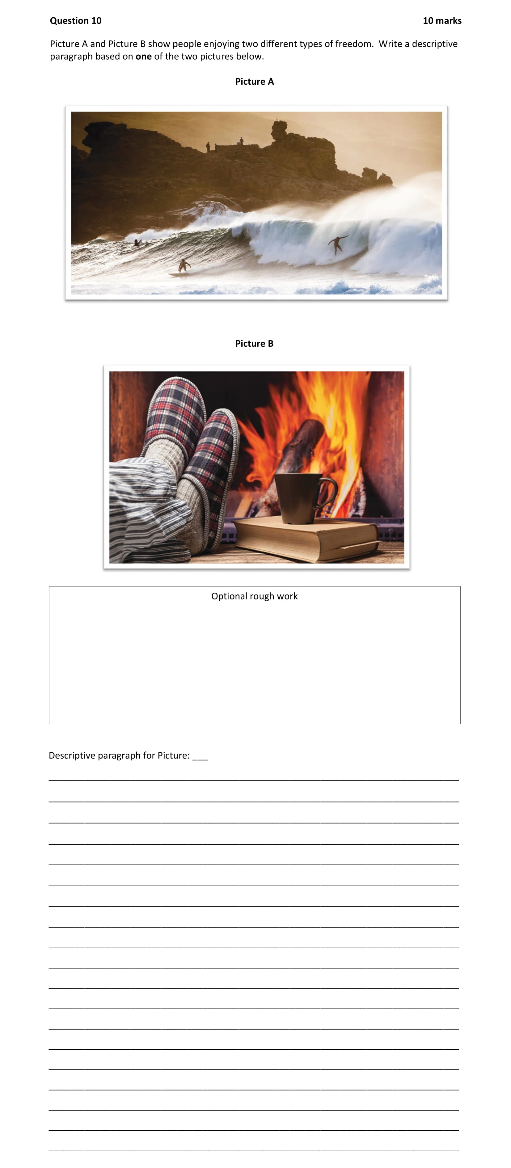 Picture-A-and-Picture-B-show-people-enjoying-two-different-types-of-freedom-Junior Cycle English-Question 10-2018.png