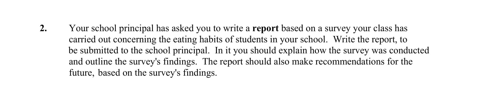 Your-school-principal-has-asked-you-to-write-a-report-based-on-a-survey-your-class-has-carried-out-concerning-the-eating-habits-of-students-in-your-school-Junior Cycle English-Question 2-2015.png