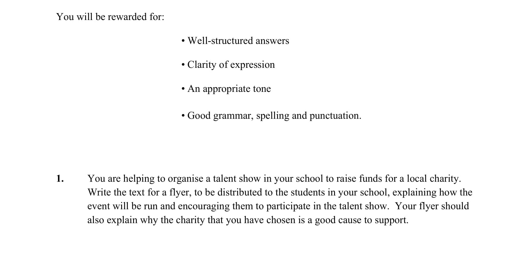 You-are-helping-to-organise-a-talent-show-in-your-school-to-raise-funds-for-a-local-charity-Junior Cycle English-Question 1-2013.png