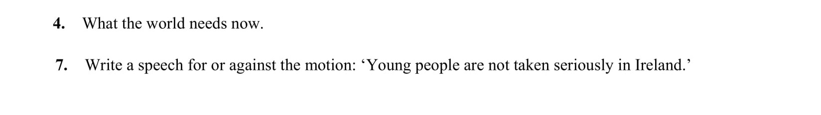 What-the-world-needs-now.---Junior Cycle English-Question 4-2008.png