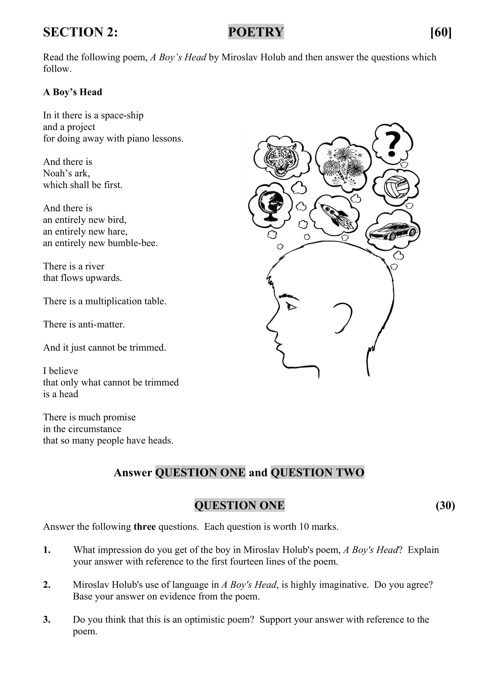 1.-What-impression-do-you-get-of-the-boy-in-Miroslav-Holub's-poem,-'A-Boy's-Head'?-Explain-your-answer-with-reference-to-the-first-fourteen-lines-of-the-poem-Junior Cycle English-Question QUESTION ONE-2014.png