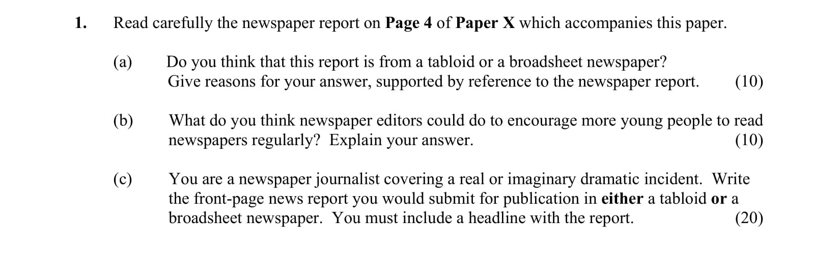 Read-carefully-the-newspaper-report-on-Page-4-of-Paper-X-which-accompanies-this-paper-Junior Cycle English-Question 1-2013.png