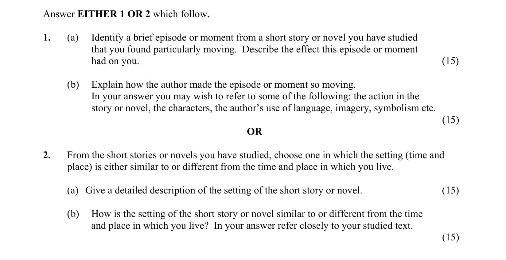 Identify-a-brief-episode-or-moment-from-a-short-story-or-novel-you-have-studied-that-you-found-particularly-moving-Junior Cycle English-Question 1-2011.png