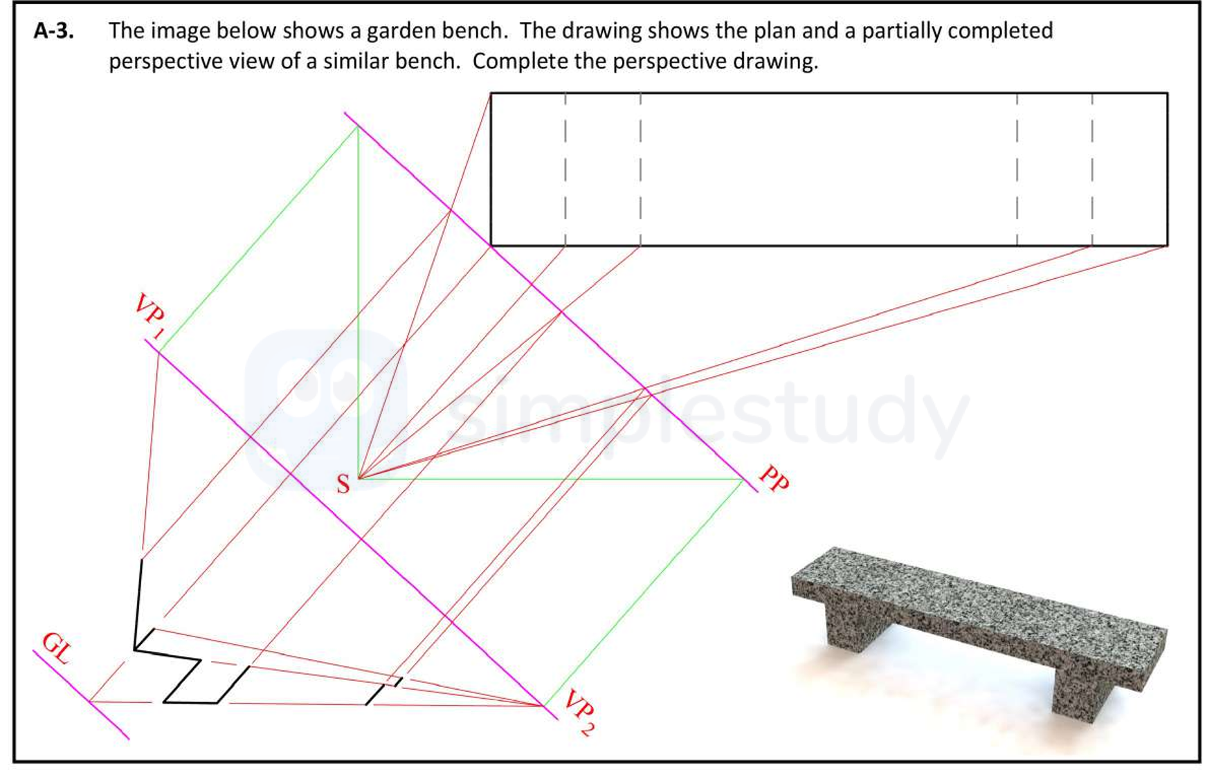 The-image-below-shows-a-garden-bench-Leaving Cert DCG-Question A-3-2021.png