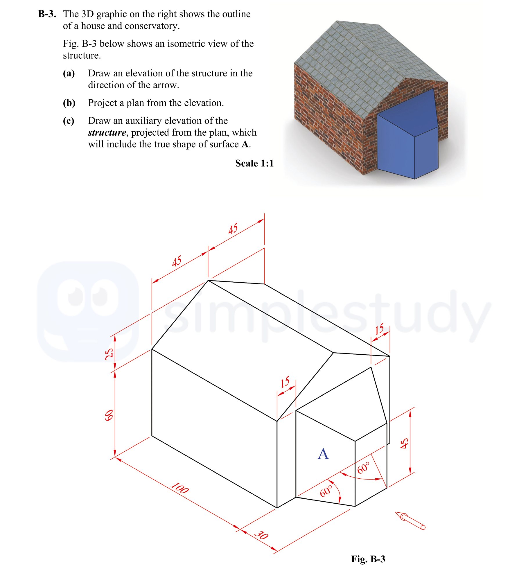 The-3D-graphic-on-the-right-shows-the-outline-of-a-house-and-conservatory-Leaving Cert DCG-Question B-3-2014.png