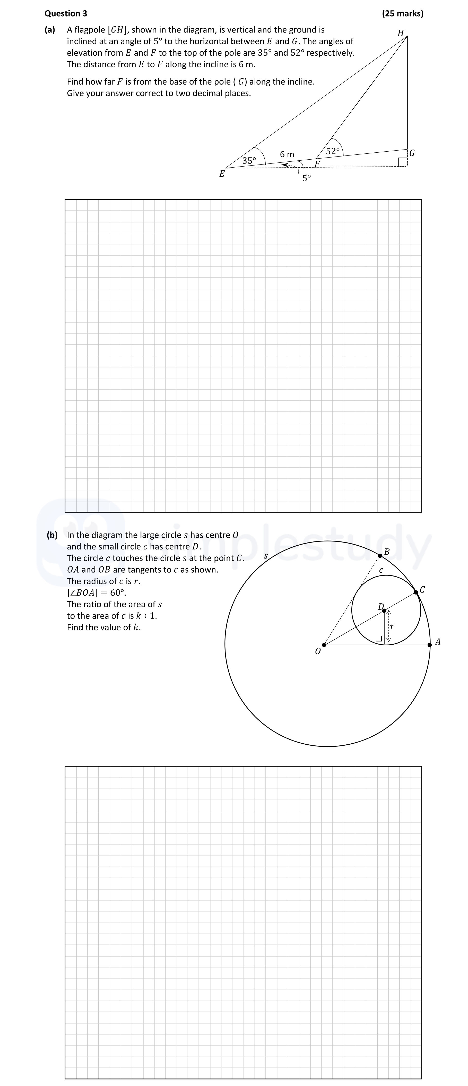 A-flagpole-[GH],-shown-in-the-diagram,-is-vertical-and-the-ground-is-inclined-at-an-angle-of-5°-to-the-horizontal-between-E-and-G-Leaving Cert Mathematics-Question 3-2020.png