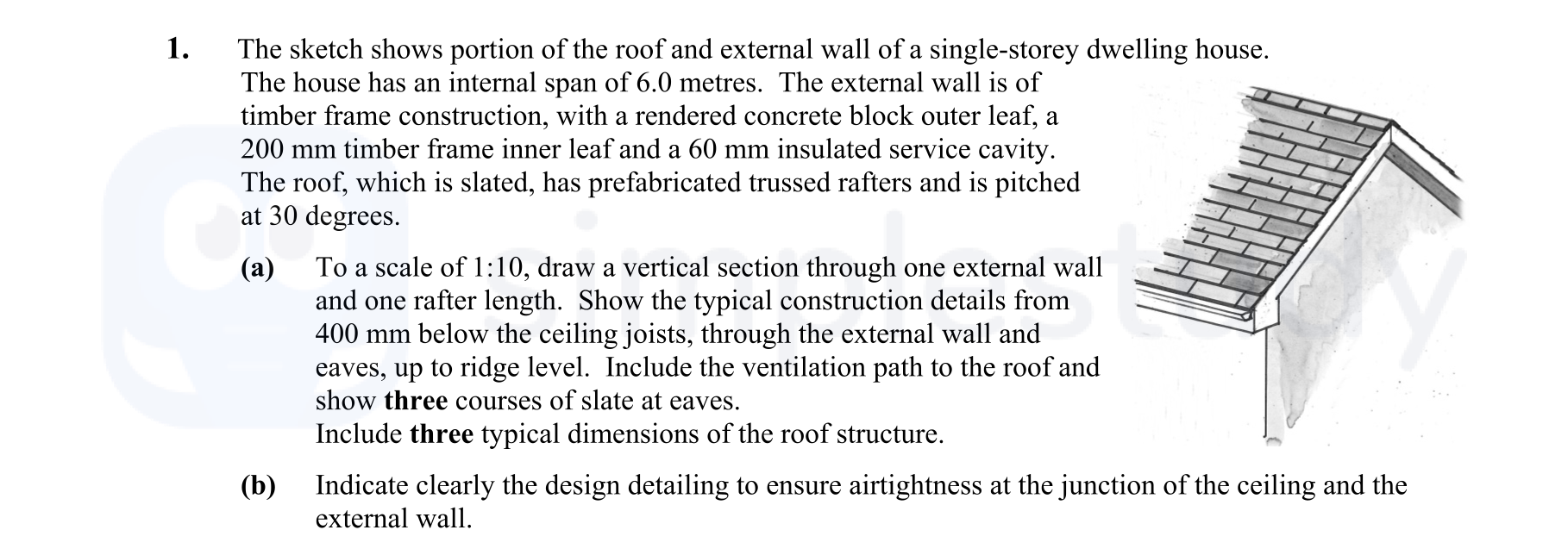 Leaving Cert Construction Studies Walls The Sketch Shows Portion Of The