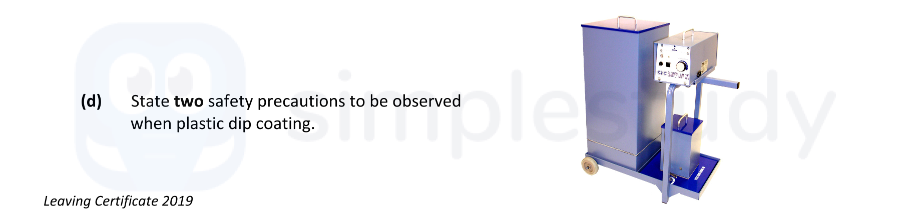 State-two-safety-precautions-to-be-observed-when-plastic-dip-coating-Leaving Cert Engineering-Question d-2019.png