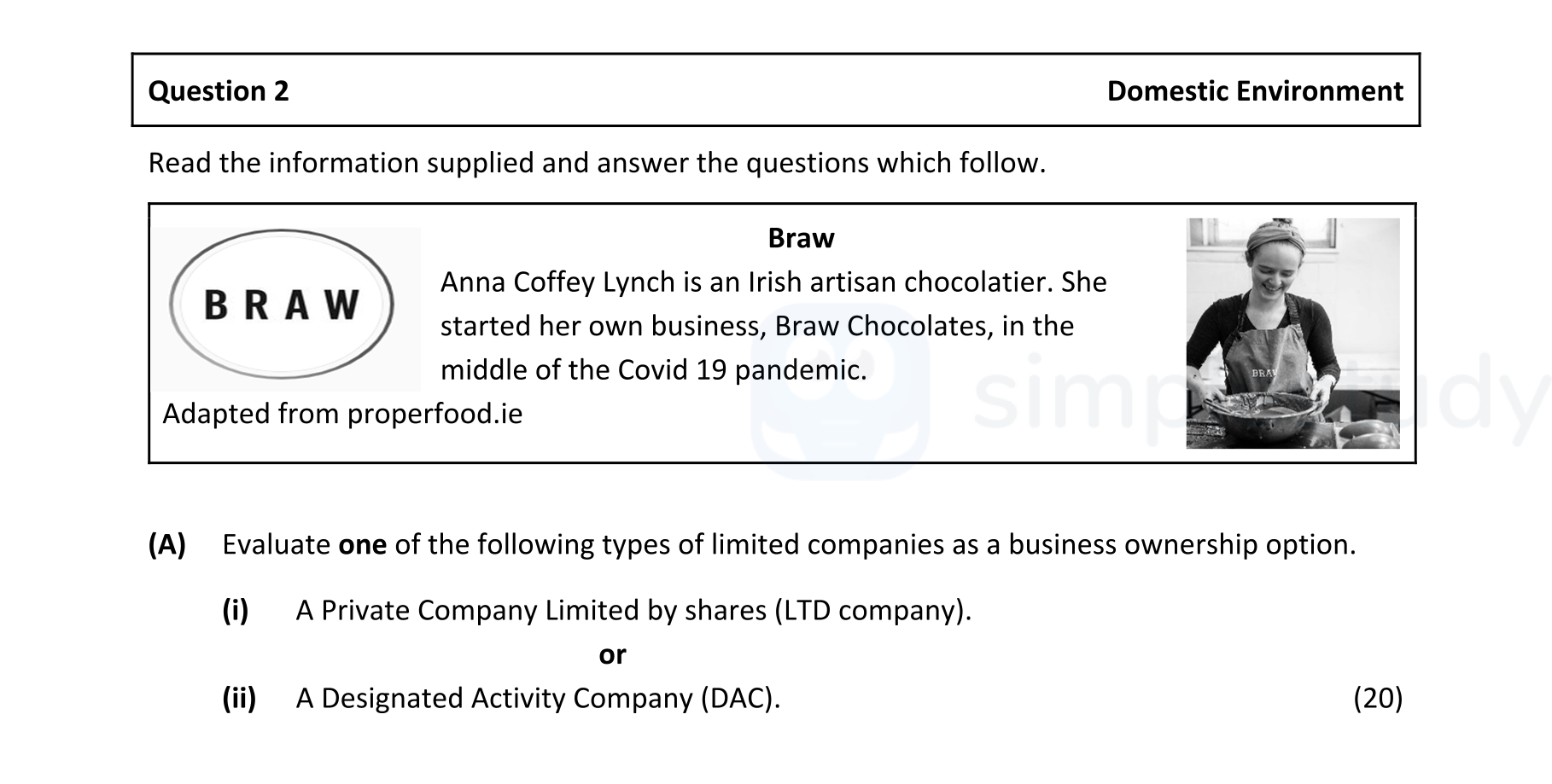 Evaluate-one-of-the-following-types-of-limited-companies-as-a-business-ownership-option-Leaving Cert Business-Question 2(A)-2022.png