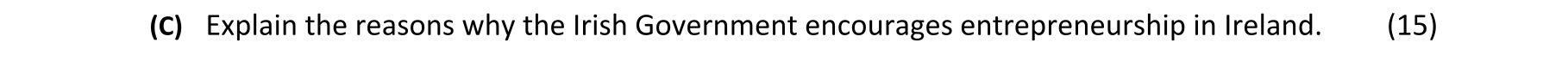 C)-Explain-the-reasons-why-the-Irish-Government-encourages-entrepreneurship-in-Ireland.---Leaving Cert Business-Question 2-2019.png