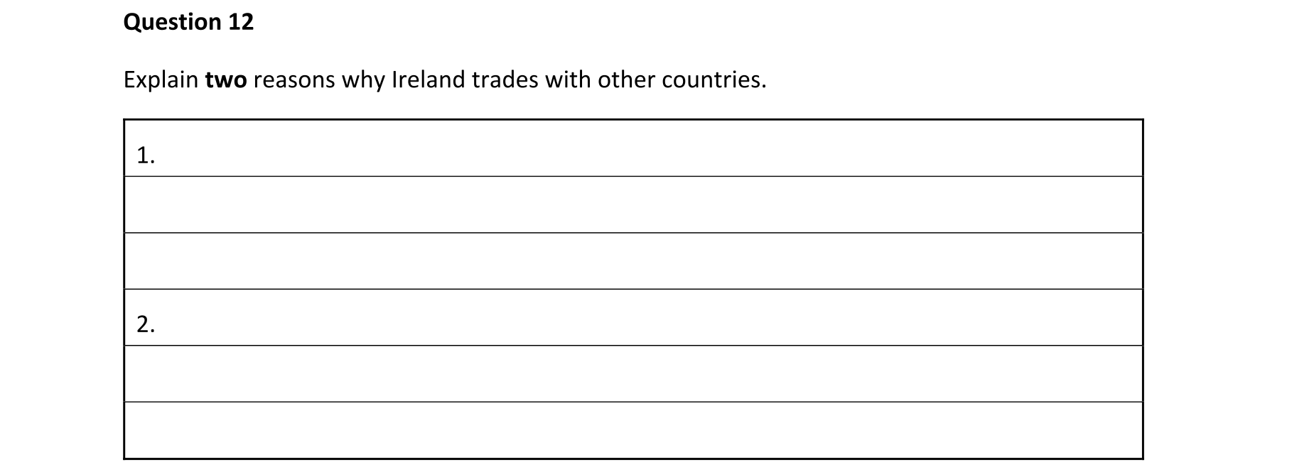 Explain-two-reasons-why-Ireland-trades-with-other-countries-Junior Cycle Business Studies-Question 12-2023.png