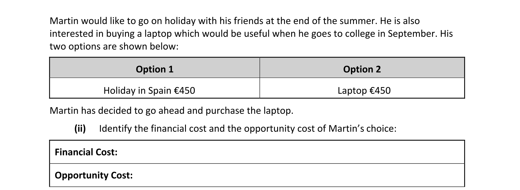 Martin-would-like-to-go-on-holiday-with-his-friends-at-the-end-of-the-summer-Junior Cycle Business Studies-Question ii-2023.png