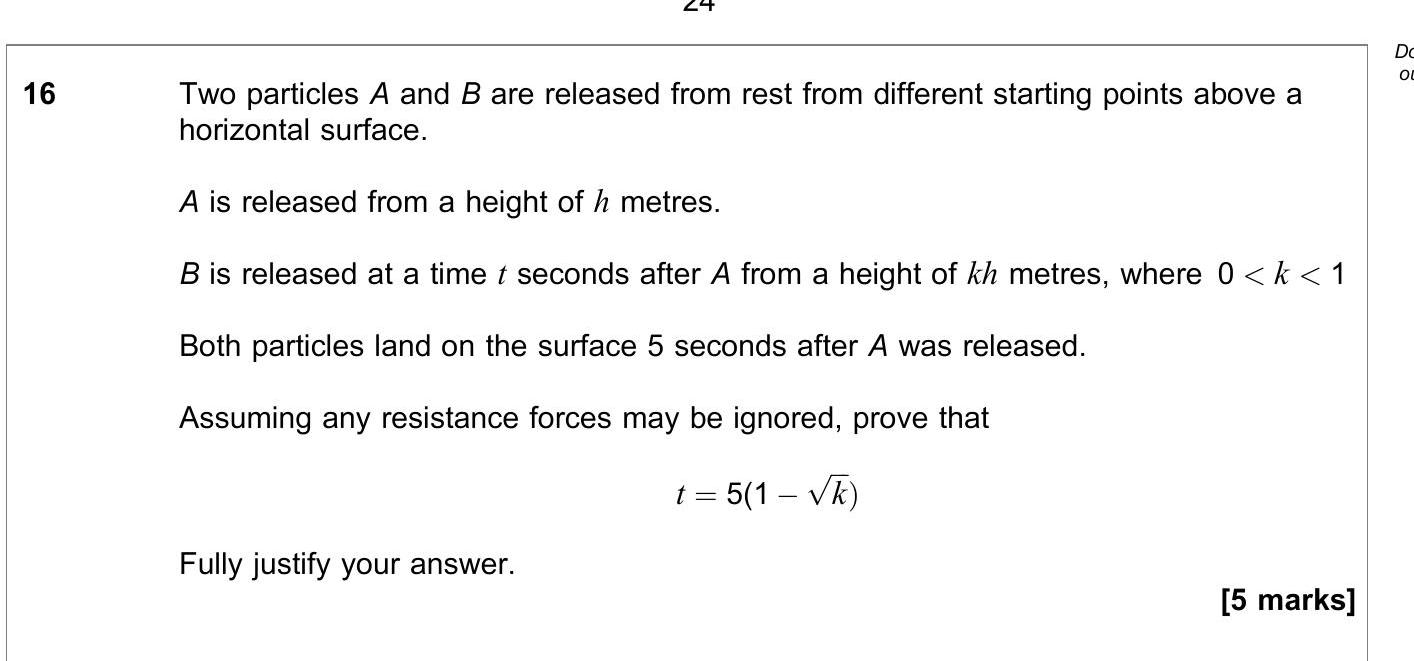 A-Level AQA Maths Mechanics Constant Acceleration - 1D: Two particles A ...