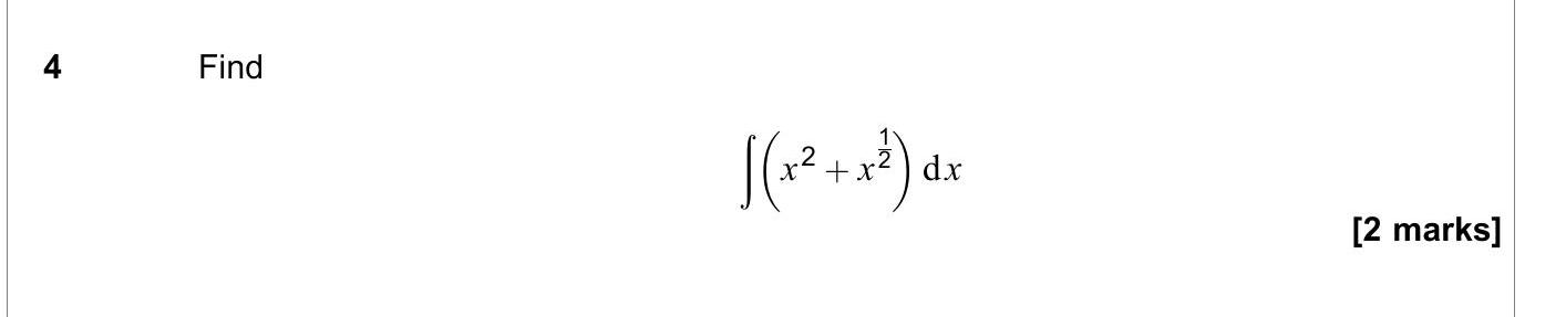 Find-$$\int-(x^2-+-x^3)-\,-dx$$-AQA-A-Level Maths Pure-Question 4-2022-Paper 3.png