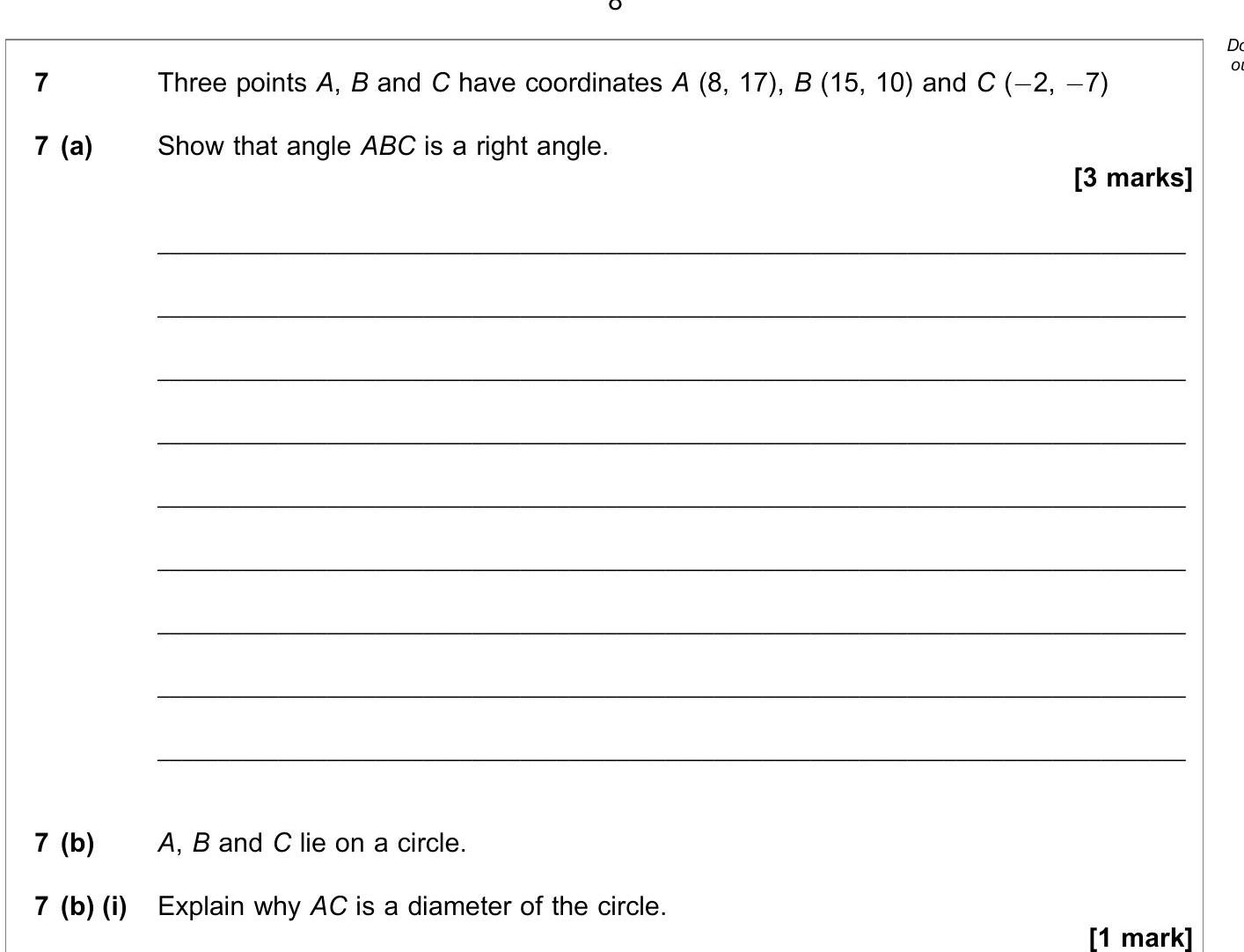 Three-points-A,-B-and-C-have-coordinates-A-(8,-17),-B-(15,-10)-and-C-(−2,-−7)-AQA-A-Level Mathematics-Question 7-2018-Paper 1.png