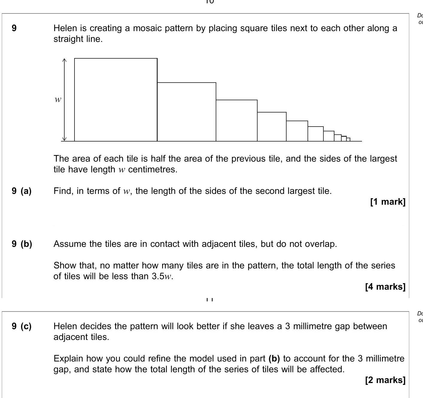 A-Level AQA Maths Pure Geometric Sequences & Series: Helen is creating ...