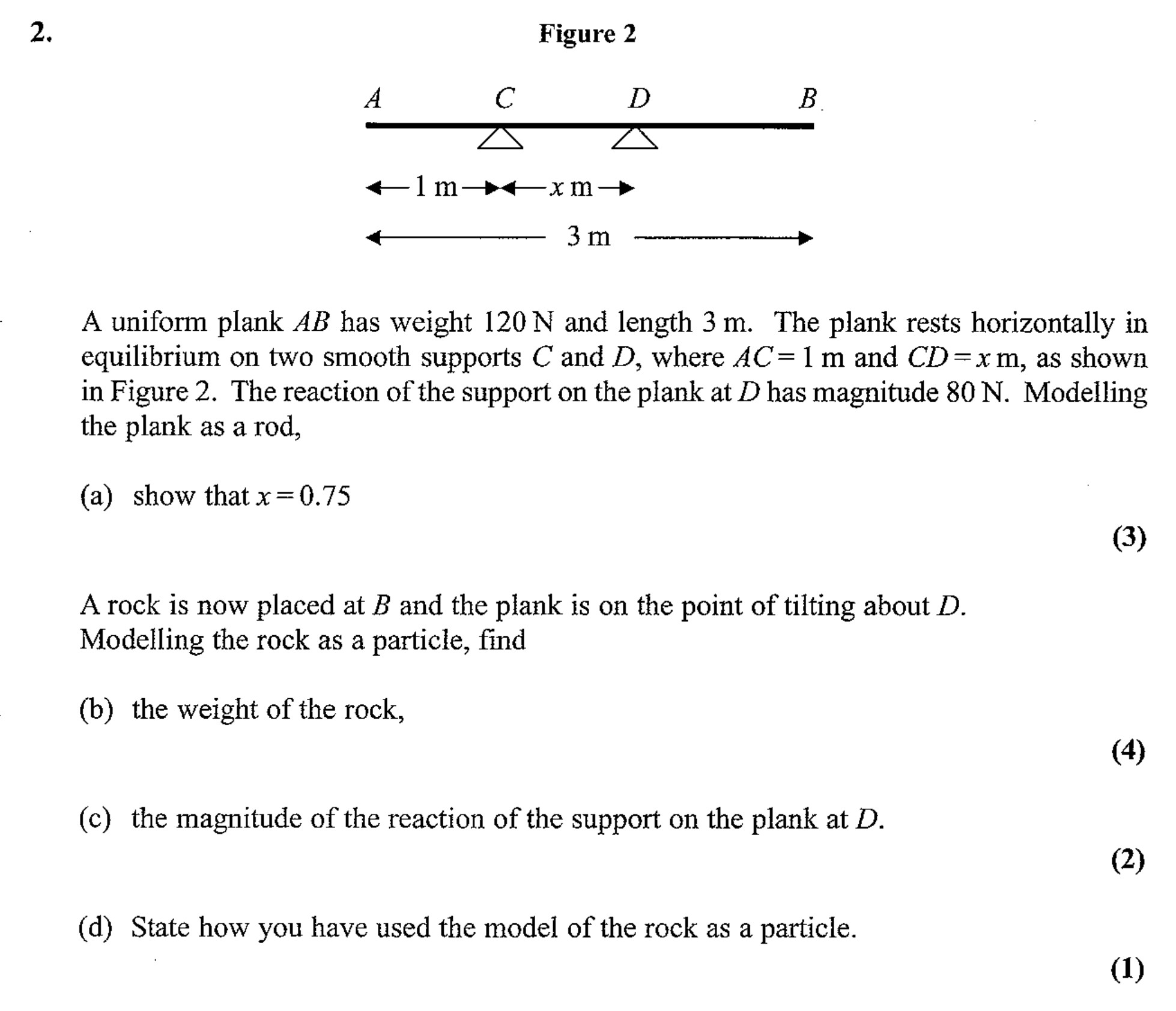 A-uniform-plank-AB-has-weight-120-N-and-length-3-m-Edexcel-A-Level Maths Mechanics-Question 2-2007-Paper 1.png