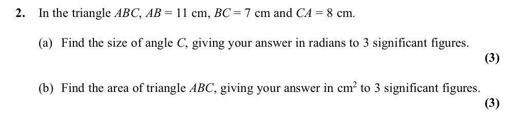 Pure 3 Triangle A-Level Edexcel Maths Pure Trigonometric Equations: In the triangle ...