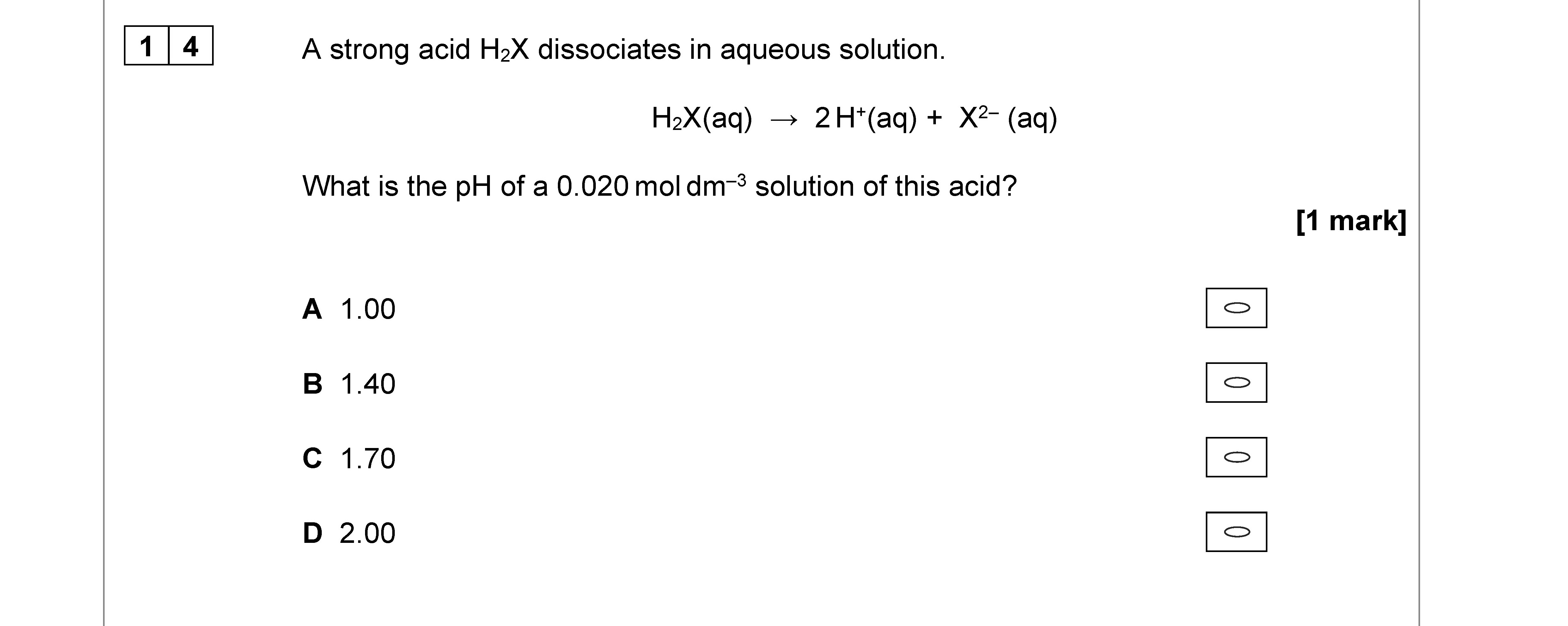 A-strong-acid-H-X-dissociates-in-aqueous-solution-AQA-A-Level Chemistry-Question 14-2022-Paper 3.png
