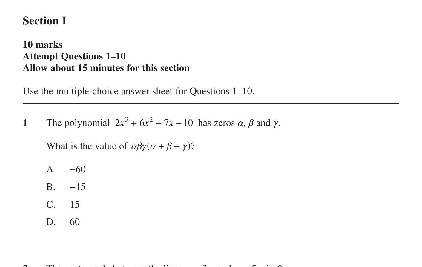 The-polynomial-$2x^3-+-6x^2---7x---10$-has-zeros-$\alpha$,-$\beta$-and-$\gamma$-HSC-SSCE Mathematics Extension 1-Question 4-2018-Paper 1.png