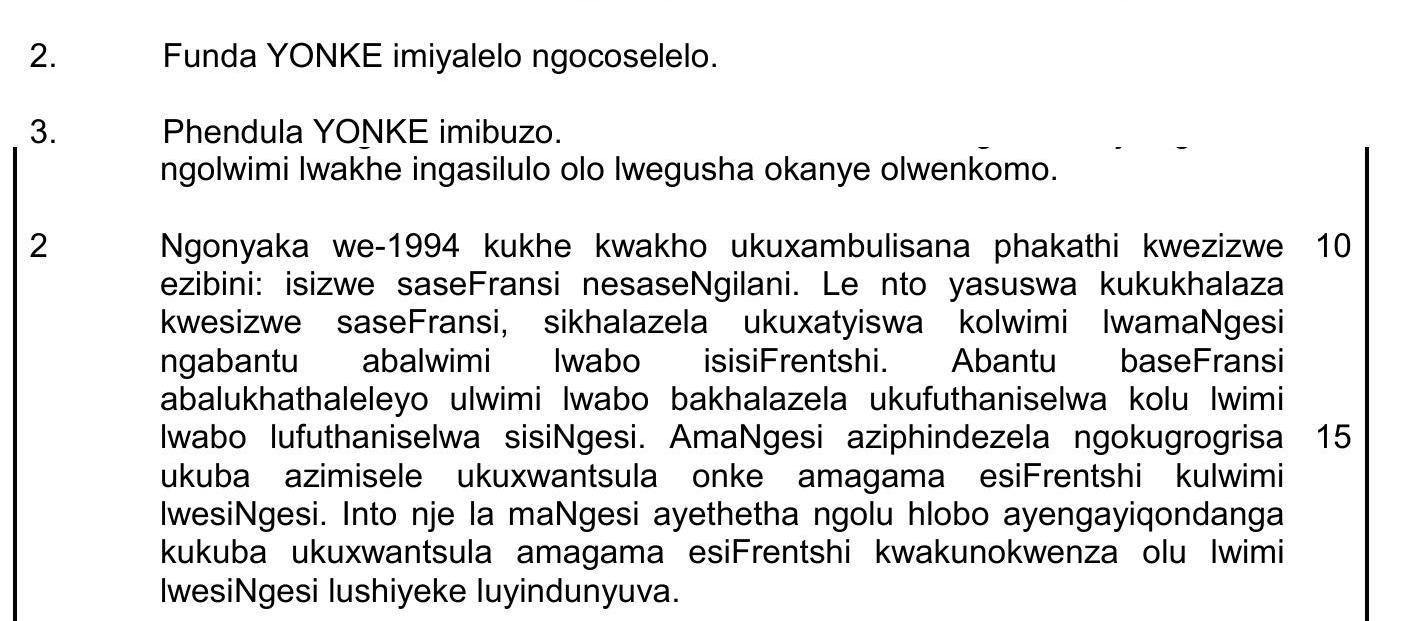 Funda-YONKE-imiyalezo-ngocoselelo-NSC IsiXhosa HL-Question 2-2016-Paper 1.png