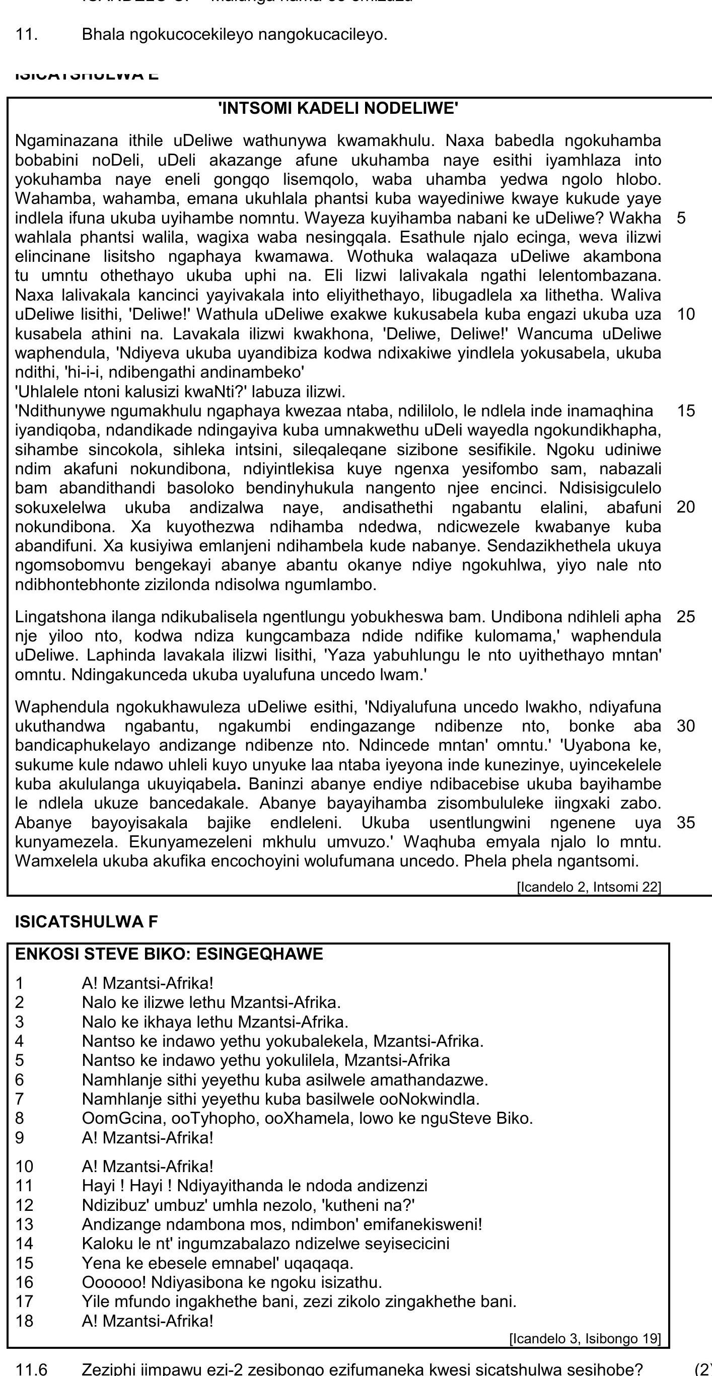 Bhala-ngokucocileyo-nangokucacileyo-NSC IsiXhosa HL-Question 11-2016-Paper 2.png
