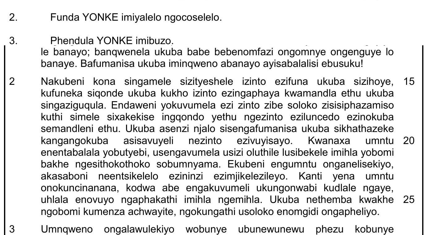 Funda-YONKE-imiyalelo-ngocoselelo-NSC IsiXhosa HL-Question 2-2017-Paper 1.png